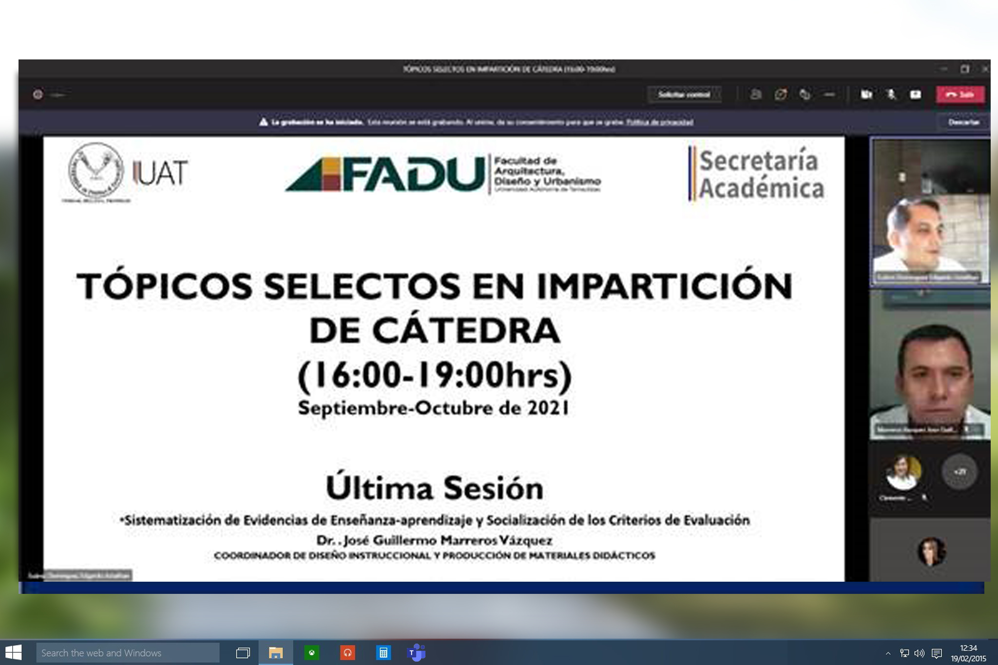 Docentes FADU participan en el último curso de tópicos selectos de impartición de cátedra