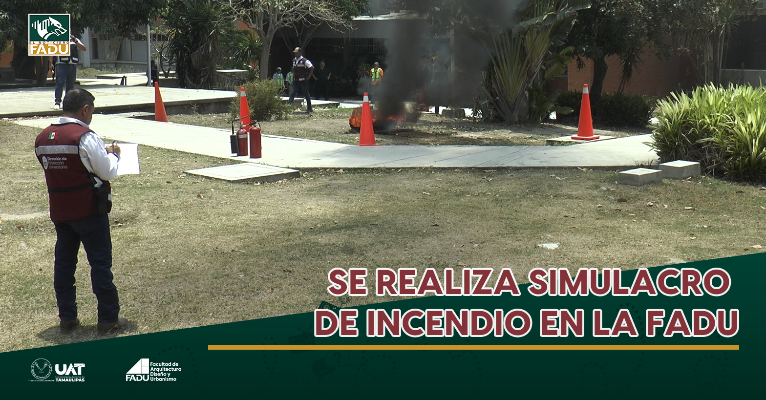 Se realiza simulacro de incendio en la FADU