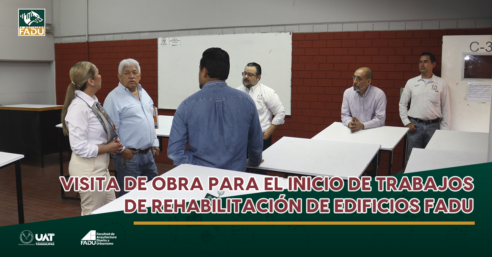 Visita de obra para el inicio de trabajos de rehabilitación de edificios FADU
